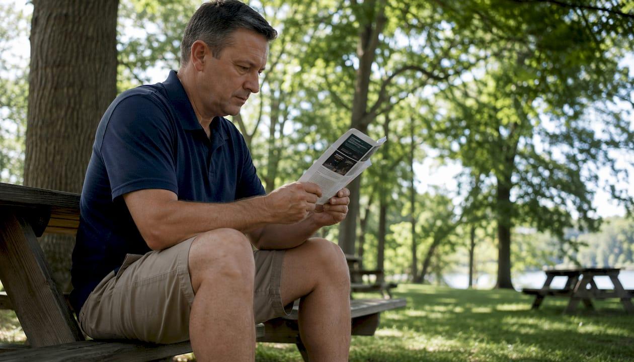 Granite Criminal Defense Driver Reading New Hampshire Dwi Pamphlet In Car
