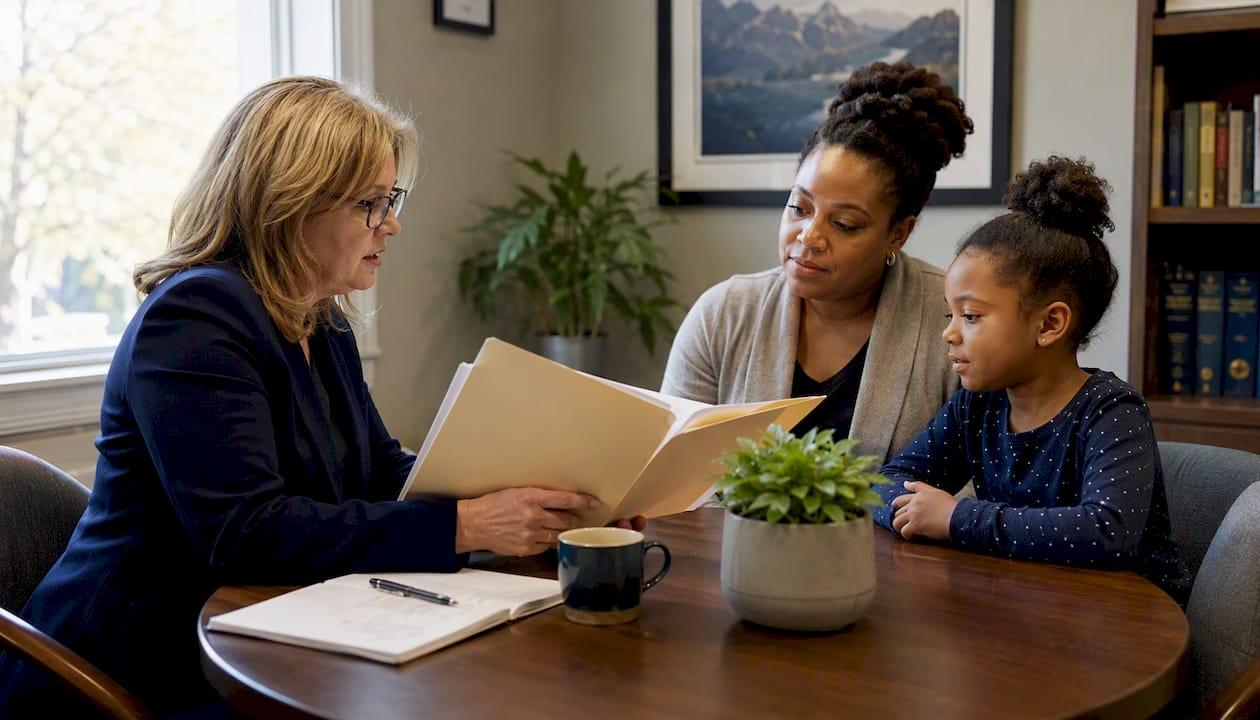 Attorney consulting New Hampshire family on legal orders