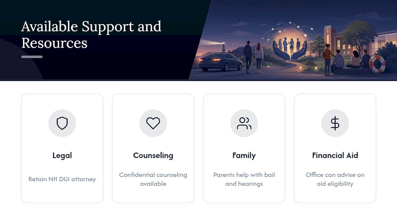 What Support and Resources Are Available to Students Facing a DUI? — overview diagram