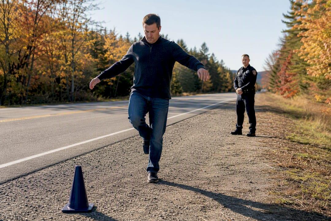 Granite Criminal Defense Driver Performing Roadside Field Sobriety Test