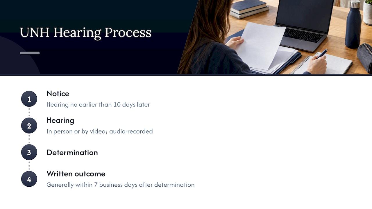 Students: a UNH Title IX matter is a separate proceeding — overview diagram